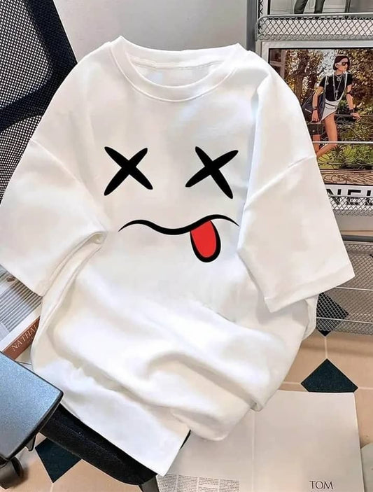 Smiley Drop Shoulder Tee