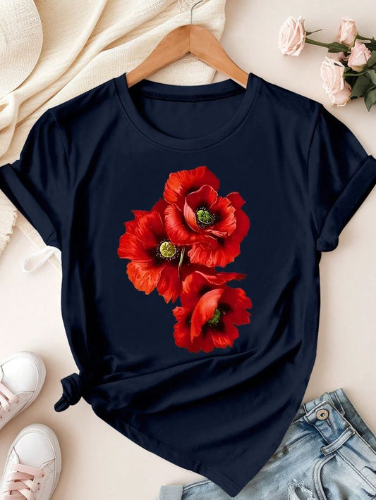 Rose Drop Shoulder Tee