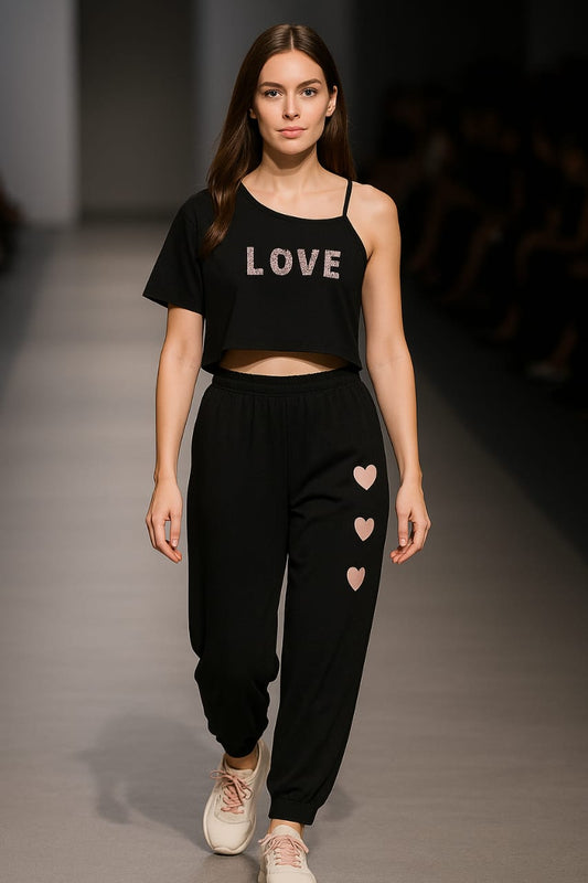 Love Off Shoulder Tracksuit